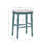 Marino Blue Backless Bar Stool