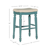 Marino Blue Backless Bar Stool