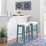 Marino Blue Backless Bar Stool