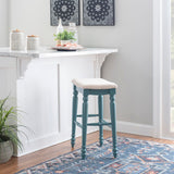 Marino Blue Backless Bar Stool