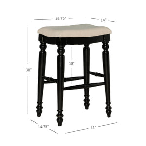 Marino Black Backless Bar Stool