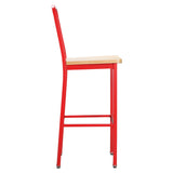 Frazier Metal Barstool Red Set of 2