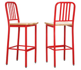 Frazier Metal Barstool Red Set of 2