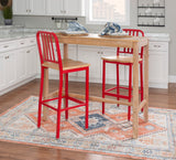 Frazier Metal Barstool Red Set of 2