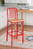 Frazier Metal Barstool Red Set of 2