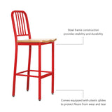 Frazier Metal Barstool Red Set of 2