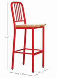 Frazier Metal Barstool Red Set of 2