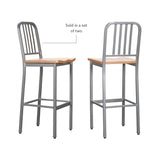 Frazier Metal Barstool Silver Set of 2