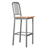 Frazier Metal Barstool Silver Set of 2