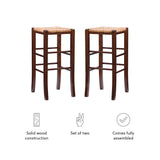 Gianna Backless Barstool Walnut Set of 2