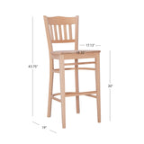 Maryah Barstool Unfinished Set Of 2