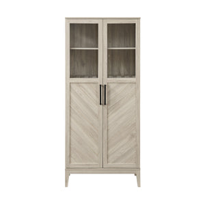 68" Chevron Storage Cabinet - Birch