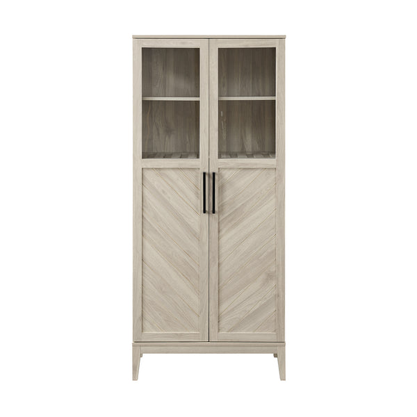 68" Chevron Storage Cabinet - Birch