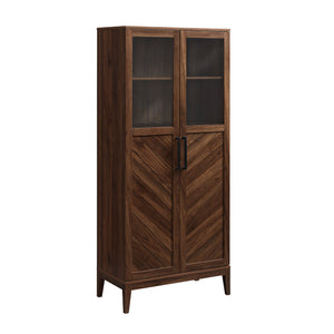 68" Chevron Storage Cabinet - Dark Walnut