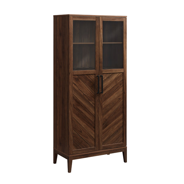 68" Chevron Storage Cabinet - Dark Walnut