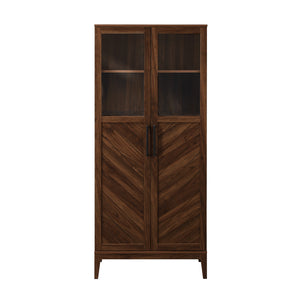 68" Chevron Storage Cabinet - Dark Walnut
