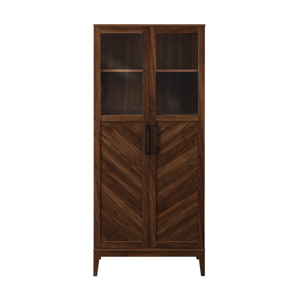 68" Chevron Storage Cabinet - Dark Walnut