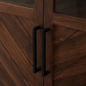 68" Chevron Storage Cabinet - Dark Walnut