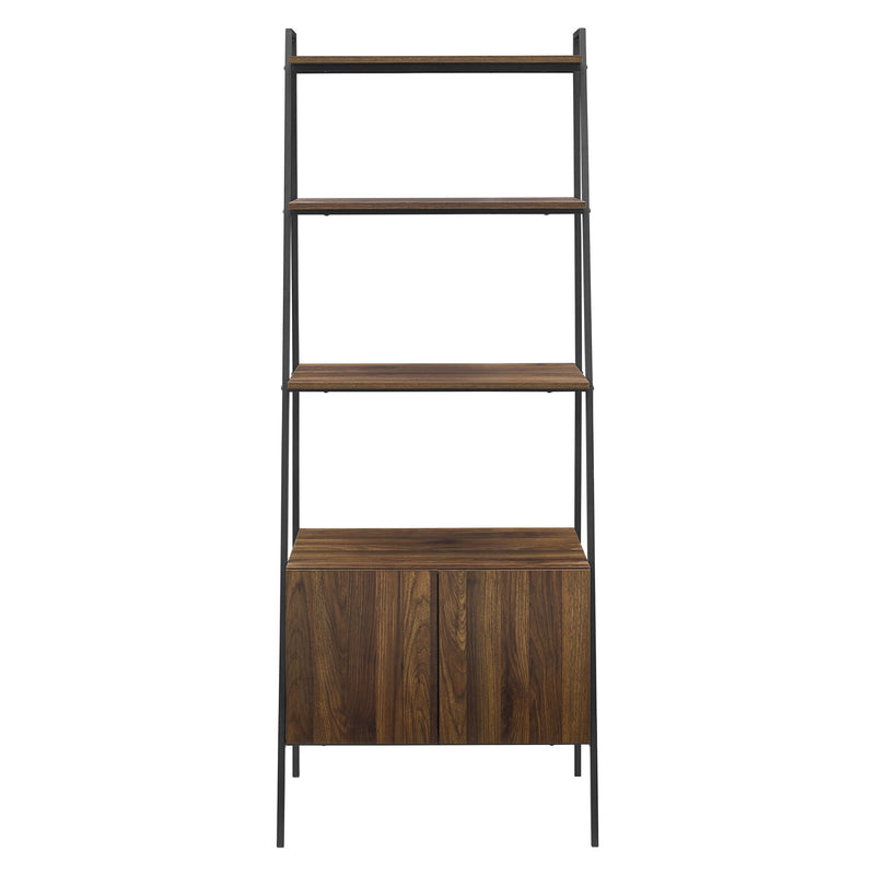 Walker Edison 68 Solid Wood Ladder Bookshelf - Grey