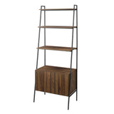 72" Industrial Wood Ladder Bookcase - Dark Walnut