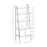 72" Industrial Modern Ladder Bookcase Grey Wash