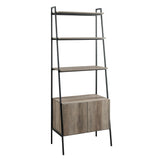 BS72ARSTGW - 72" Industrial Modern Ladder Bookcase Grey Wash