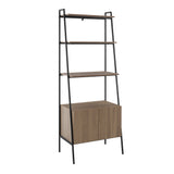 72" Industrial Modern Ladder Bookcase Mocha