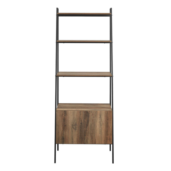 BS72ARSTRO - 72" Industrial Modern Ladder Bookcase Grey Wash