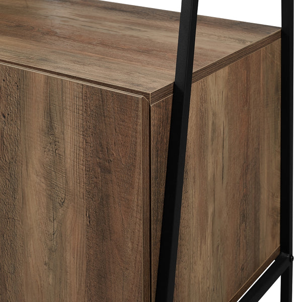 BS72ARSTRO - 72" Industrial Modern Ladder Bookcase Grey Wash