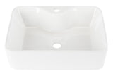 Fen Porcelain Ceramic Vitreous Rectangular 19 Inch White Bathroom Vessel Sink