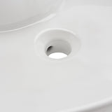 Brook Porcelain Ceramic Vitreous Oval 20 Inch White Bathroom Vessel Sink With Overflow Drain