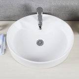 Brook Porcelain Ceramic Vitreous Oval 20 Inch White Bathroom Vessel Sink With Overflow Drain