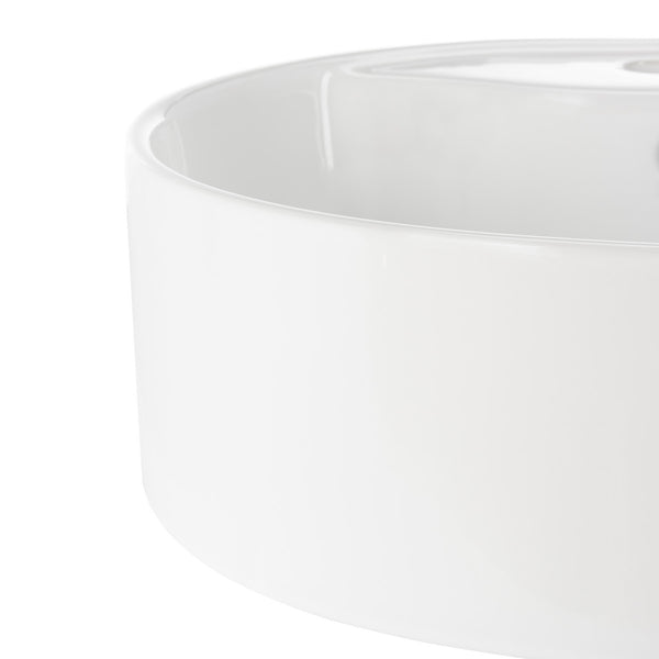 Brook Porcelain Ceramic Vessel Sink - 20 Inch Oval White Design with Modern Overflow Drain Feature