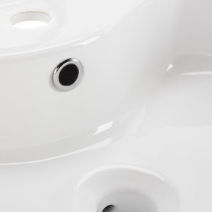 Brook Porcelain Ceramic Vessel Sink - 20 Inch Oval White Design with Modern Overflow Drain Feature
