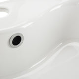 Mira Porcelain Ceramic Vitreous Oval 18 Inch White Bathroom Vessel Sink With Overflow Drain