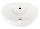 Kai Porcelain Ceramic Vitreous Round 20 Inch White Bathroom Vessel Sink With Overflow Drain