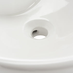 Kai 20-Inch Round White Bathroom Vessel Sink with Overflow Drain - Elegant Ceramic Design for Modern Vanities