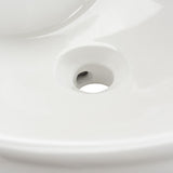 Kai Porcelain Ceramic Vitreous Round 20 Inch White Bathroom Vessel Sink With Overflow Drain