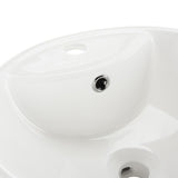 Kai Porcelain Ceramic Vitreous Round 20 Inch White Bathroom Vessel Sink With Overflow Drain