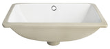 Seaton Porcelain Ceramic Vitreous Rectangular 18.5 Inch White Undermount Bathroom Sink With Overflow Drain