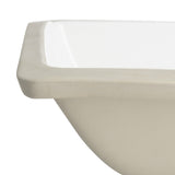 Seaton Porcelain Ceramic Vitreous Rectangular 18.5 Inch White Undermount Bathroom Sink With Overflow Drain