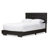 Solo Modern and Contemporary Black Faux Leather Full Size Platform Bed