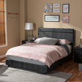 Baxton Studio Solo Modern and Contemporary Black Faux Leather Full Size Platform Bed 