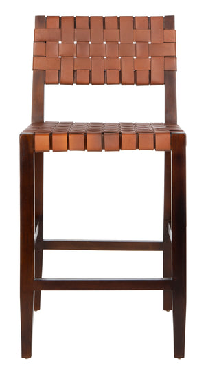 Paxton Woven Leather Counter Stool