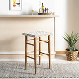 Kaleo Woven Leather Barstool