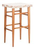 Kaleo Woven Leather Barstool