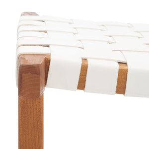 Safavieh Abreu Rectangle Barstool White/Natural Wood BST1012D