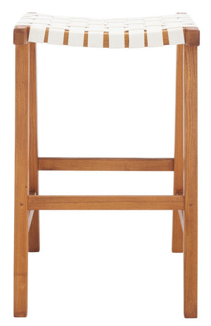 Safavieh Abreu Rectangle Barstool White/Natural Wood BST1012D