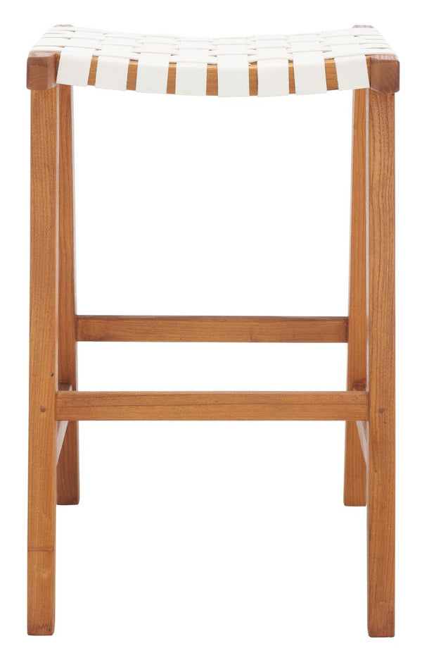 Safavieh Abreu Rectangle Barstool White/Natural Wood BST1012D