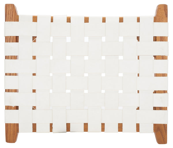 Safavieh Abreu Rectangle Barstool White/Natural Wood BST1012D